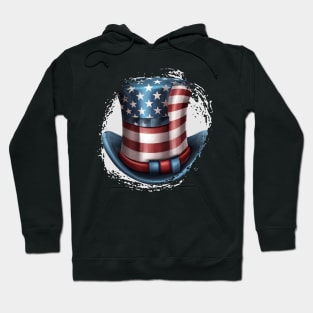 4th of July Patriotic American Flag Hat Hoodie